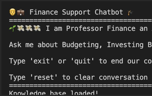 Finance AI Chatbot screenshot